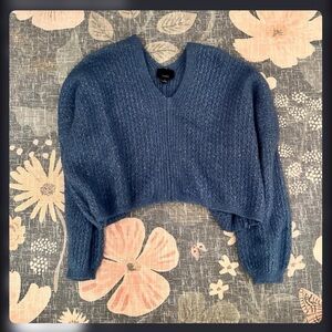Blue V-Neck Women's Sweater
